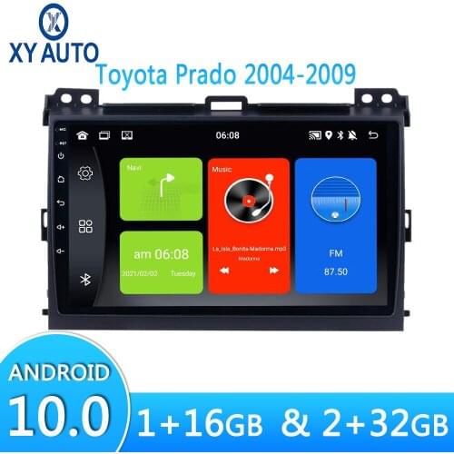 Stereo Receiver Car Radio Head Unit Audio For Toyota Prado 2004-2009 Android10.0 Car GPS Navigator Multimedia Player Free Map