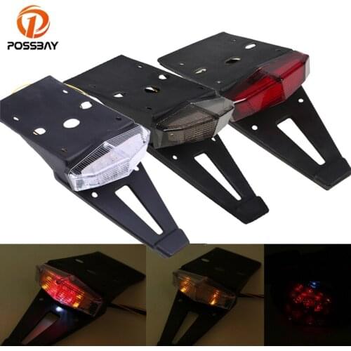 POSSBAY Motorcycle LED Tail Lights Brake Stop Light Luces Moto Rear Fender Indicators Light For CRF EXC WRF 250 400 426 450