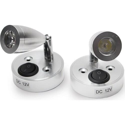 LED reading light with switch, 12V 3W wall light, used for RV yacht car indoor night light