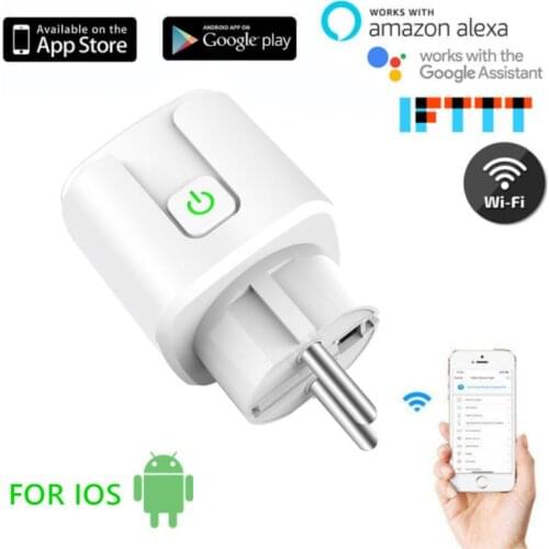 Tuya 20A Smart Plug WIFI+Bluetooth-compatible Dual Module Socket With Timer Power Monitor Smartlife Control Google Home Alexa