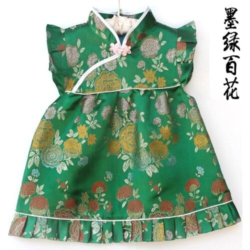 2020 Spring Summer Gift Gre Baby Girls Clothes Suits t shirts short pants set qipao set for children Chinese Cheongsams