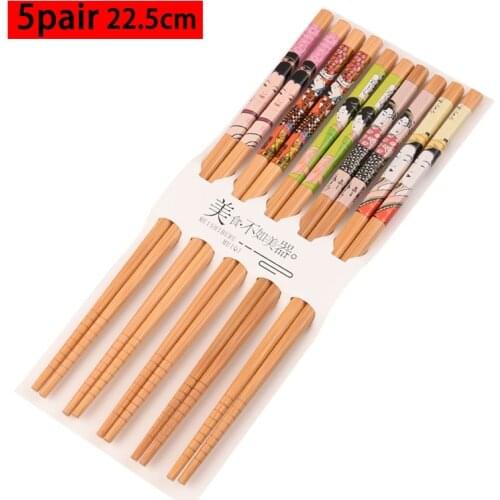 Japanese Lady Natural Bamboo Chinese Chopsticks Reusable Tableware Dinning Eating Chopstick for Gift Sushi Food Chop Sticks Set