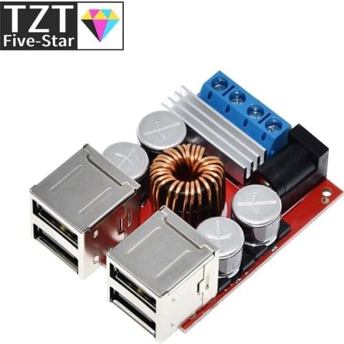 TZT 8V-35V 5V 8A DC-DC Vehicle Charging Board Power Supply Depressurization Module 4 port USB Output mobile Charger