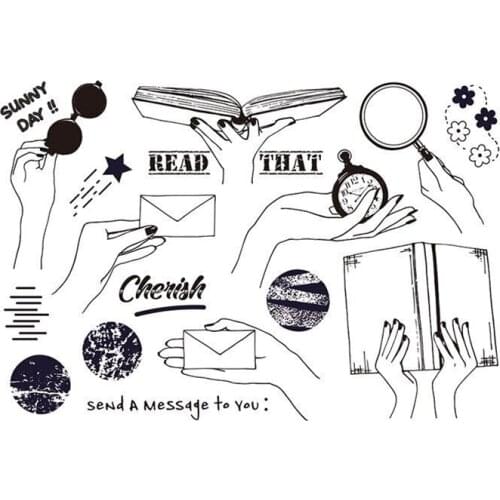 Gesture reading stamp Clear Stamp for Scrapbooking Transparent Silicone Rubber DIY Photo Album Decor A293