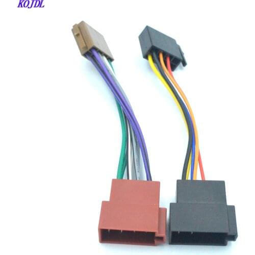 1pair Car ISO stereo Radio Audio Wiring Harness Plug Adapter For Volkswagen Audi Power & Loudspeaker ISO 2 Heads Male to Female