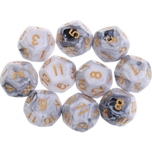 10pcs 12 Sided Dice D12 Polyhedral Dice for Roley playing Games Dice Gift