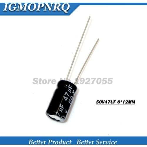 10PCS 50v47uf 47uf50v 6*12 50v 47uf 6x12 Electrolytic ca Electrolytic capacitor new