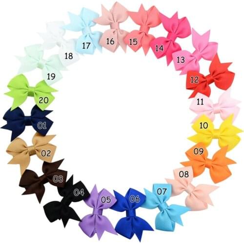 10pcs Baby Candy Colorful Ribbon Bow Cute Girls Hairpins Children Hair Clip Hair Accessories Headwear 40 Colors