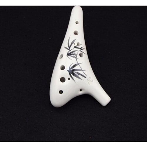 12 Holes 5 Color Ceramic Ocarina Flute Alto C Handwriting Style Musical Instrument for Beginner