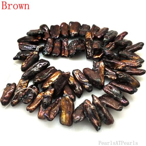 16 inches 18-20mm Brown Large Baroque Biwa Pearl Loose Strand