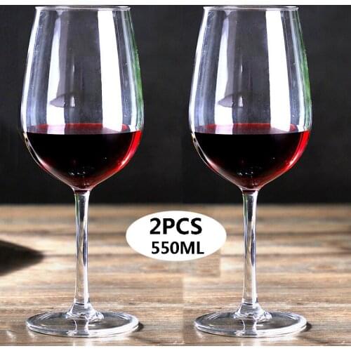 2pcs 550ml Plastic Red Wine Glasses Water Cup Mug Crystal Champagne Glasses Wedding Party Bar Gift Lead-Free Kitchen Drinkware