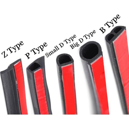 3 Meters DIY B D Z P Type Noise Insulation Car Door Seal Strip Stickers Anti-Dust Soundproof Sealing Auto Interior Accessories
