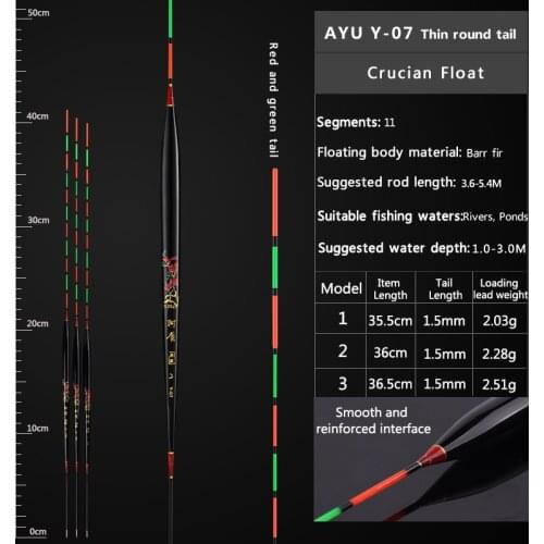 3PCS AYU High-sensitivity Floats Red and Green Tail Eye-catching Float Tail Ethnic Style Light Mouth Crucian Carp Tilapia Float