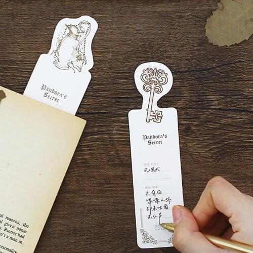 30pcs/pack Vintage Pandoras Secret Paper Book Mark Stationery Reminder Messgae Label Page Holder For School And Office Supply