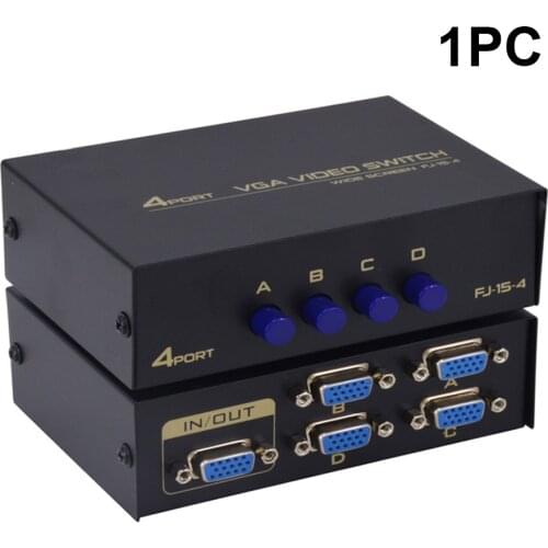4 Ports Plug And Play Displayport USB 2.0 Stable KVM Switch VGA TV Projector Metal Hub Sharing Selector Accessories For Computer
