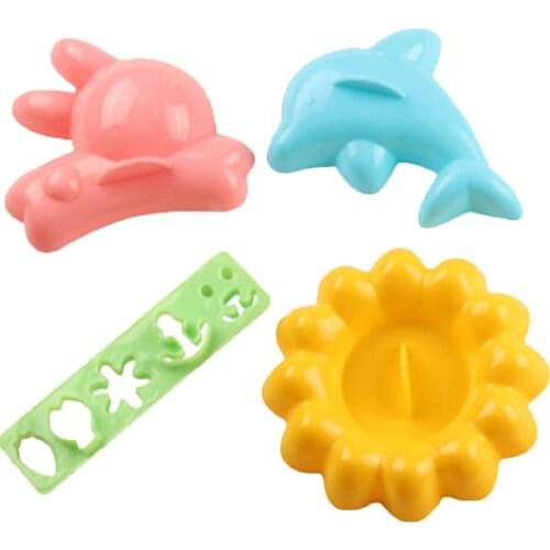 4PCS Pattern Random Boiled Egg Sushi Rice Mold Mould Bento Maker Sandwich Cutter Moon Cake Decorating Decoration Kitchen Tools