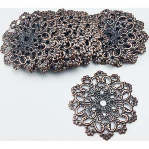 45mm 20pcs Wholesale Filigree crafts Hollow Embellishments Findings,Jewelry Accessories,Bronze Tone ornaments