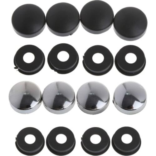 8 Pcs ABS Chrome License Plate Frame Screw Nut Caps+Bolt Cover Set For Car U90C