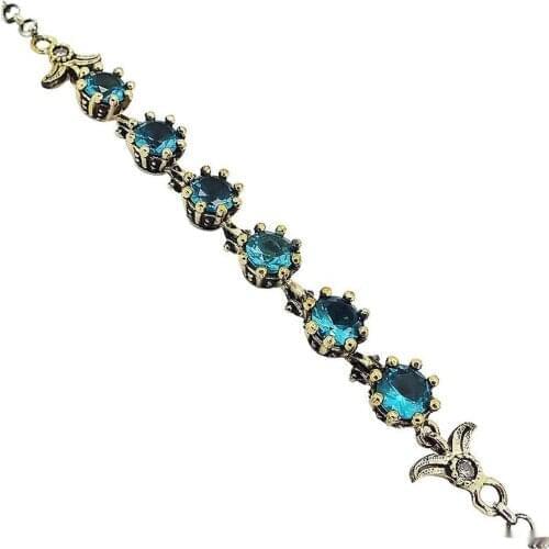 Aquamarine Stone Silver Authentic Bracelet