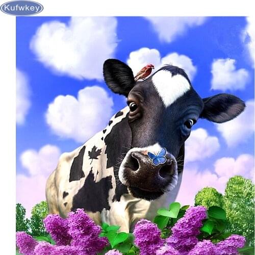 5D Diamond Embroidery Love the Cows Animals Diy Diamond Mosaic Pictures For Living Room Icon Diamond Painting Butterfly Flowers