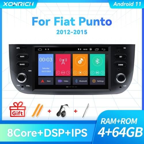 IPS DSP 4GB 64G Autoradio 1 Din Android 10 Car DVD Player Stereo For Fiat/Linea/Punto evo 2012-2015 Multimedia GPS Navigation