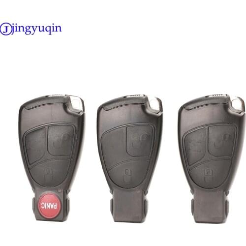 Jingyuqin 2/3/4 Button Remote Car Key Fob Case Shell For Mercedes Benz C E ML Class Sprinter Replacement Shell+ Battery Holder