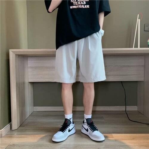 Black suit shorts male ins tide brand trend summer casual sports five-point pants Hong Kong style loose pants