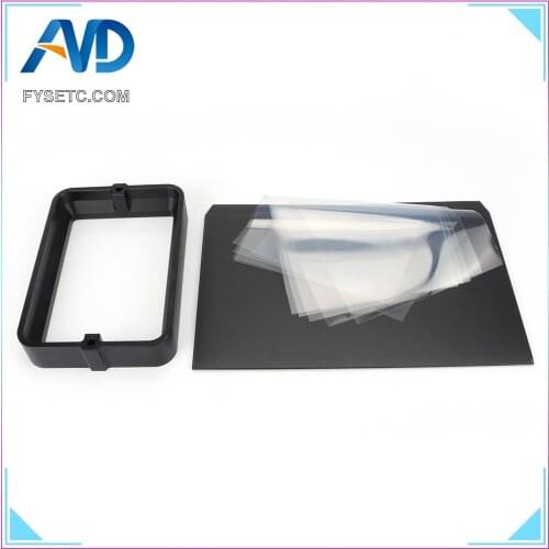 Material Rack Black 178*120mm For DLP SLA 3D Printer Anodized Aluminium Resin Vat Steel Ring Installed Metal With 5pcs FEP Film