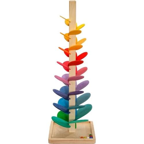 Wooden Building Blocks Rainbow Music Tree Splicing Colorful Petals Wisdom Tree Children Wooden Early Education Building Blocks