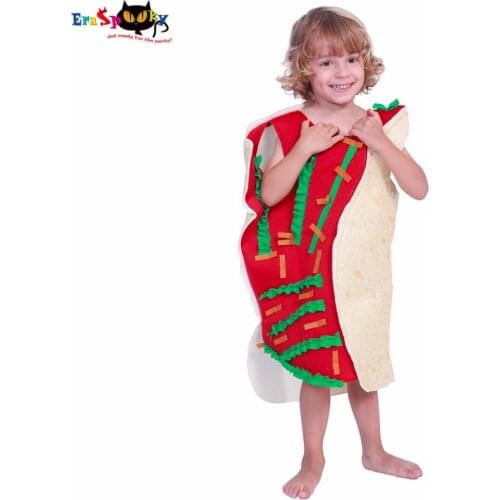 Eraspooky kid costume halloweens Child Taco Costume boys cosplay outfits girl fantasia infantil carnival costume for party wear