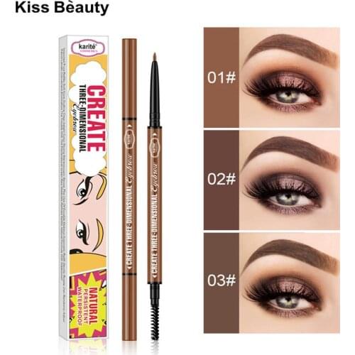 Double-Ended Eyebrow Pencil Waterproof Sweat-Proof And Long Lasting No Blooming Thrush Artifact Eyebrow Pencil