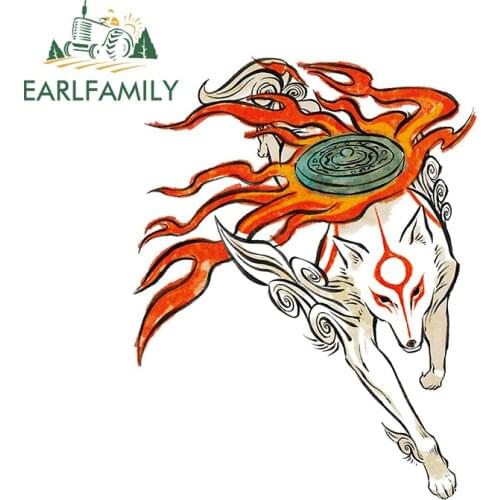 EARLFAMILY 13cm x 10.1cm for Amaterasu Anime Decal Funny Car Stickers Air Conditioner Windshield Scratch-Proof Sunscreen Decor