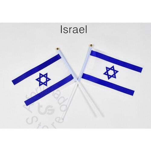 Israel 14*21cm 10pieces flag banner Hand waving National Flag Israel for meet,Parade,party.Hanging,decoration