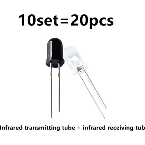 5mm infrared transmitting tube + infrared receiving tube F5 round head led type (10set=20pcs)
