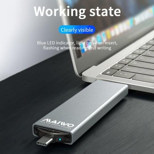 M.2 SSD Case 10Gbps High-speed Transmission Dual Protocol NVME SATA Enclosure to USB 3.2 Type C M/B Key SSD Hard Disk Box