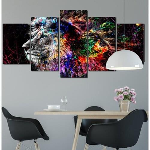 Colorful Lion Home Decoration Poster Animal Can Be Customized Canvas Painting Waterproof Ink Home Wall Decoration Frameless