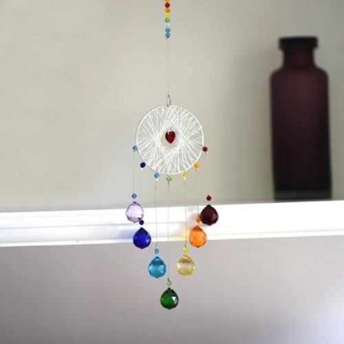 Colorful Crystal Hanging Outdoor Pendant Ornament Crystal Pendant Vintage Dot Bead Pendant Decoration Indoor Home Decoretion