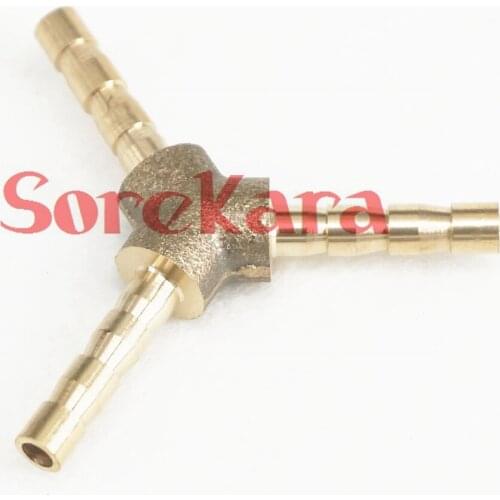 LOT 2 Y Hose Barb I/D 4mm 3 Ways Brass coupler Splicer Connector fitting for Fuel Gas Water