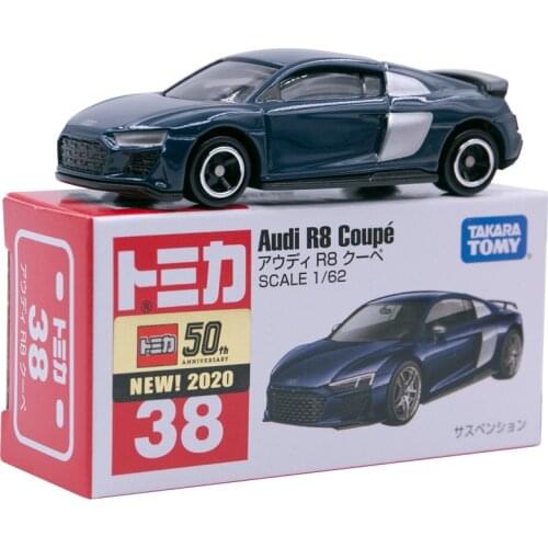 Takara Tomy Tomica No. 038 Audi-R8 Cpupe Blue Diecast Car Model Toys for Boys #38