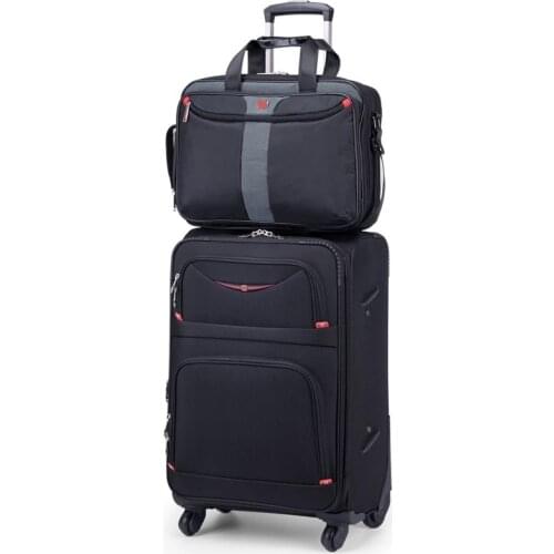 Swiss Famous Brand set rolling luggage handbag spinner carry on trolley valise fashion business suitcase trolley travel bag