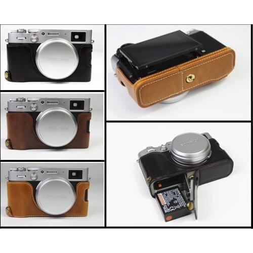 New Pu Leather Camera Case For Fujifilm X100v X100-v Camera Half Bag Cover Open Battery Design 3 Color Black Coffee Brown