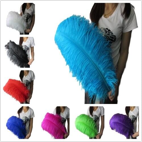 Wholesale 60-65CM/24-26inch Natural White Ostrich Feathers For Crafts Carnival Costumes Party Home Wedding Decorations Plumes