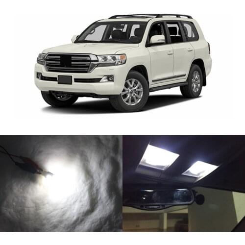 Fits For Toyota Land Cruiser/Land Cruiser Prado 2009-2016 14PCs CANbus White Led Interior Light Kit Package Replace Bulbs
