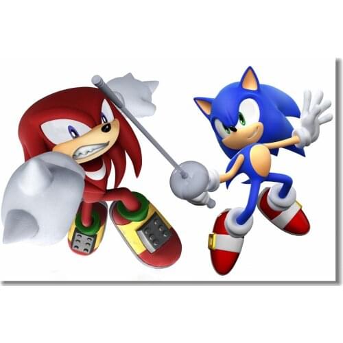 Custom Wall Decor Super Smash Bros Poster Shadow Sonic Football Wallpaper Knuckles The Echidna Wall Sticker Bedroom Mural #0480