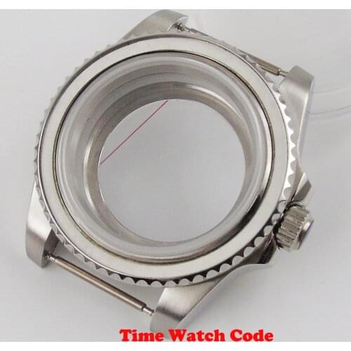 Silver 40mm Watch Case Parts Sapphire Glass Fit for NH35 NH36 automatic Movement without bezel insert bliger stainless steel