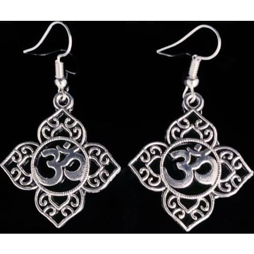 Stereoscopic Hollow Carved Om Symbol Charm Dangle Earring Pentacle Charming Drop Earring Tree Of Life Jewelry For Women Gift