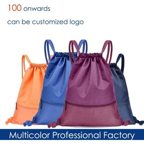 Drawstring Bags with Zipper Pocket Waterproof Drawstring Backpack String Bag Sackpack Cinch Multicolor for Gym Outdoor Sports