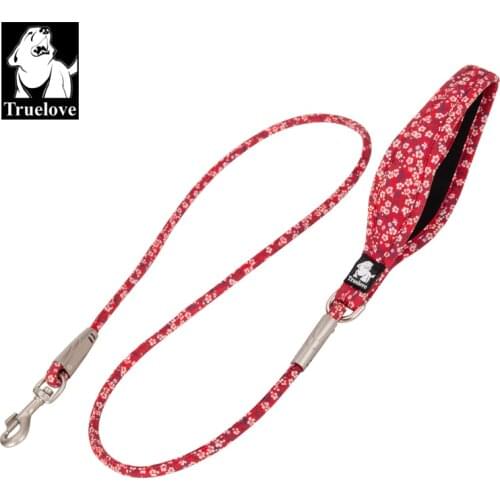 TRUELOVE Pet Leash with Floral Pattern Polyester Multi-postion Handle Soft and Comfortable Durable TLL2573