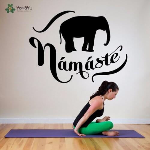 YOYOYU Wall Decal Namaste Vinyl Wall Stickers Buddha Elephant Quote Yoga Studio Hindu Ganesha Pattern Poster Modern Decor SY750