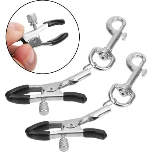 1 Pair Nipple Clamps Clips SM Game Sexy Breast Clamp Female Orgasm Stimulator Teaser Games Metal Clips Sex Toys for Couples